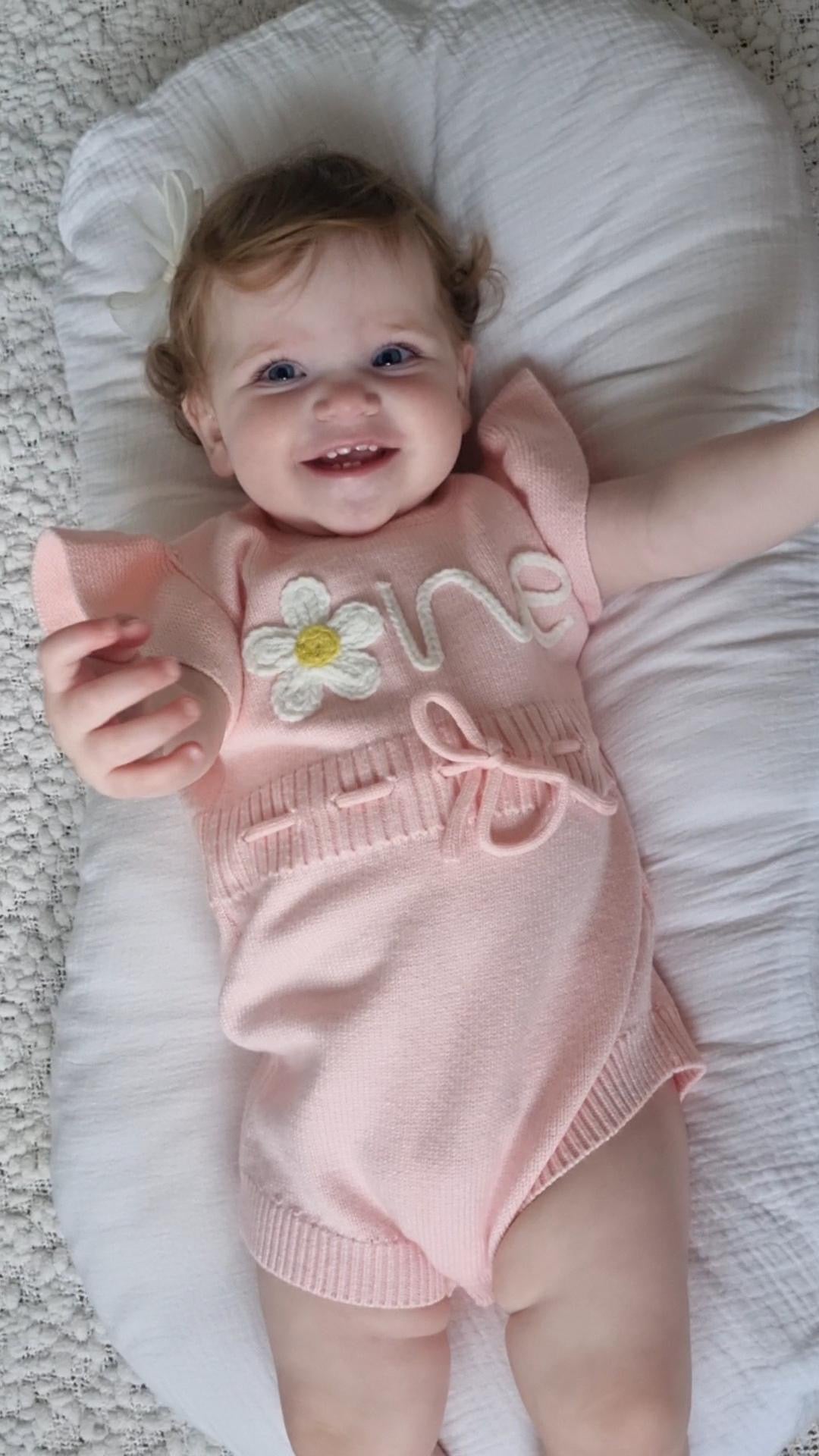 First Birthday Knit Romper