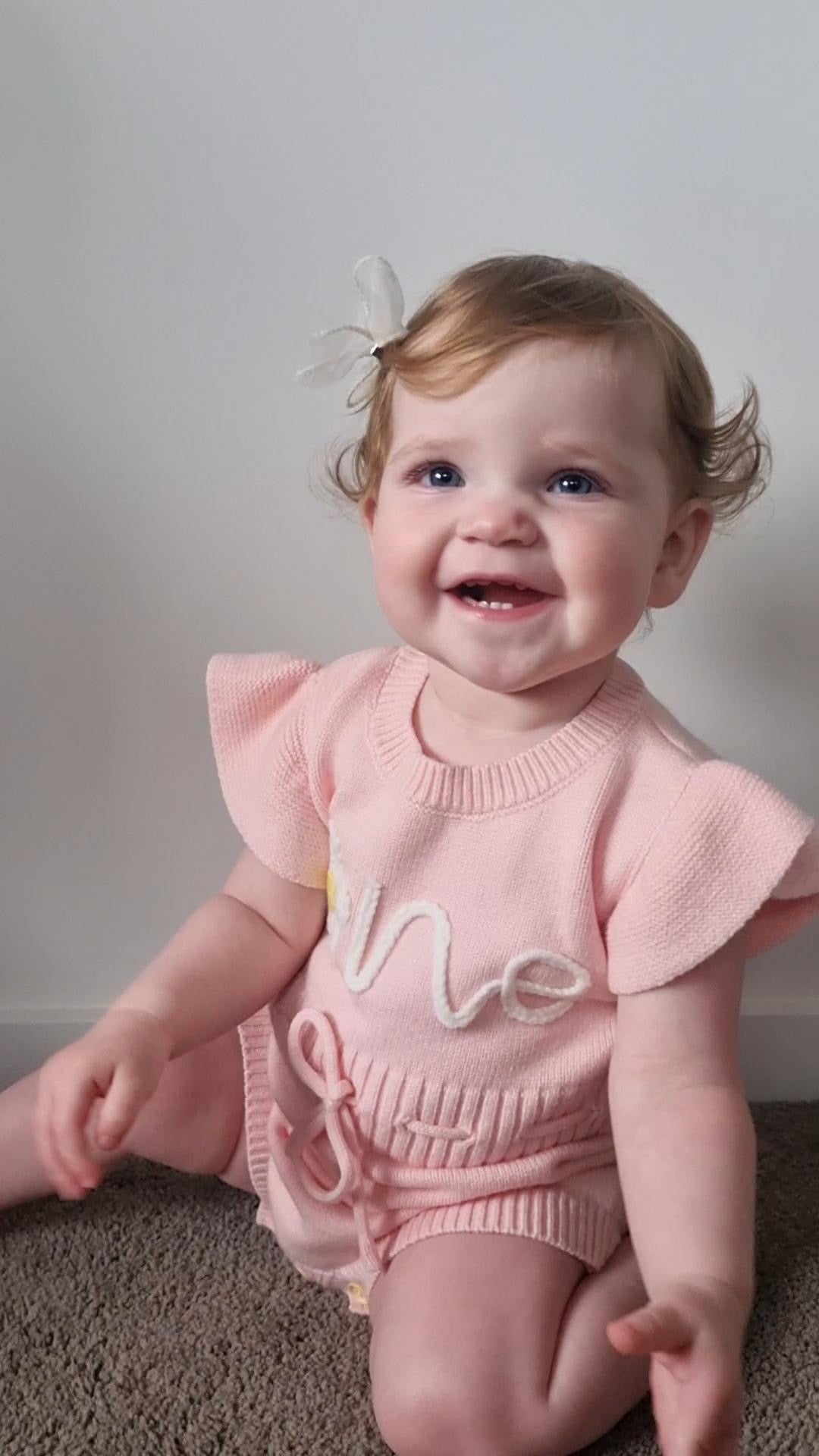 First Birthday Knit Romper