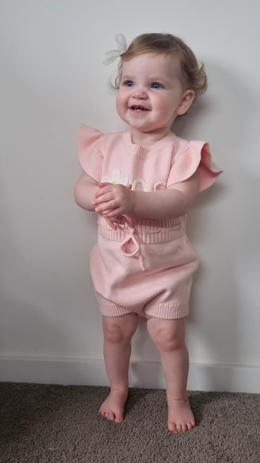 First Birthday Knit Romper