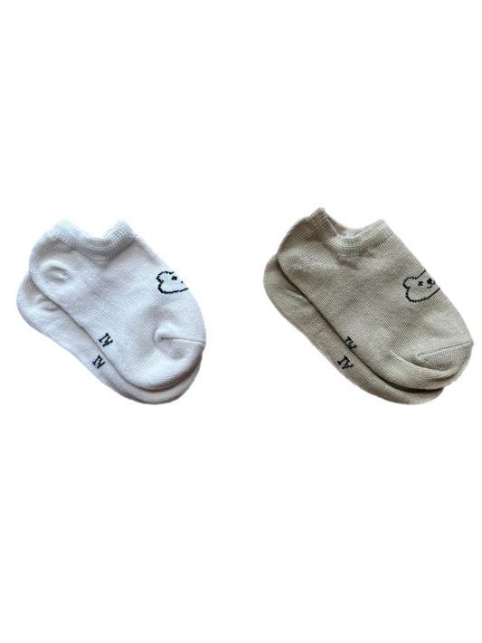 Beary Cotton Socks- Beige and Tan