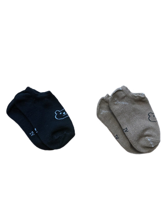 Beary Cotton Socks- Brown and Black